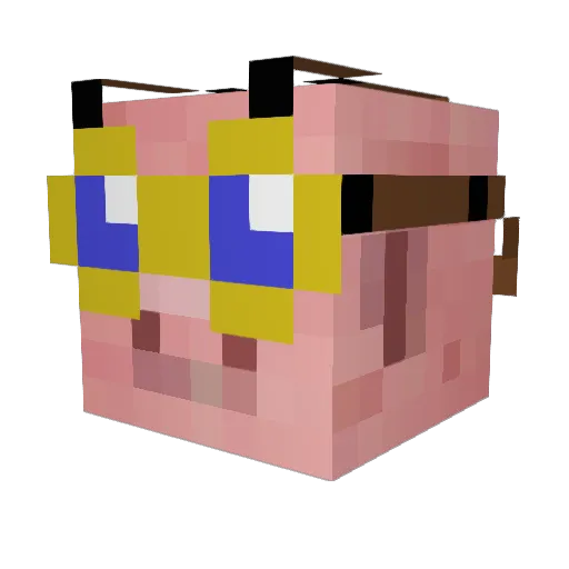 Devinkelly Minecraft avatar head, 3D render