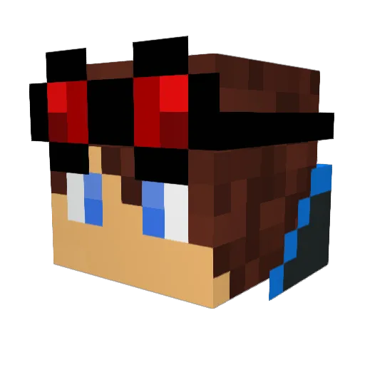 Devinthehuman Minecraft avatar head, 3D render