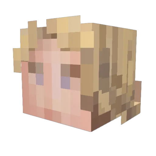 Devising_ Minecraft avatar head, 3D render