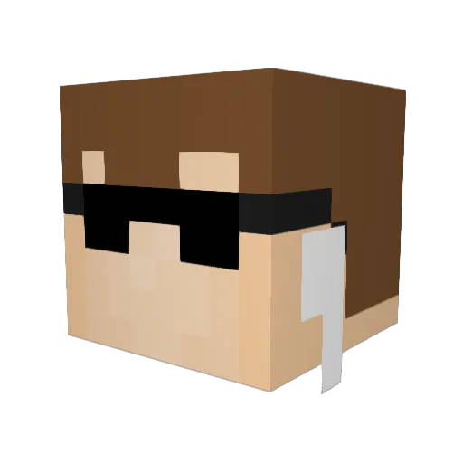 Devitron Minecraft avatar head, 3D render