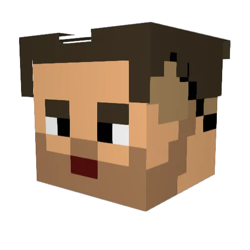 Devkeer Minecraft avatar head, 3D render