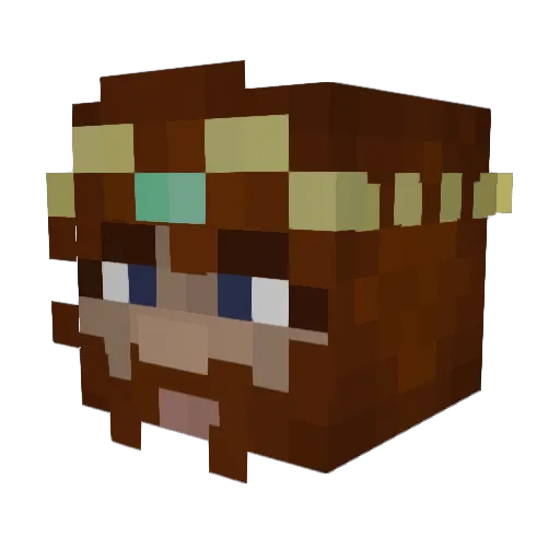 Devshearts Minecraft avatar head, 3D render