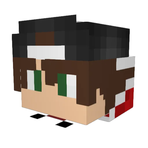 DewPlayzHD Minecraft avatar head, 3D render