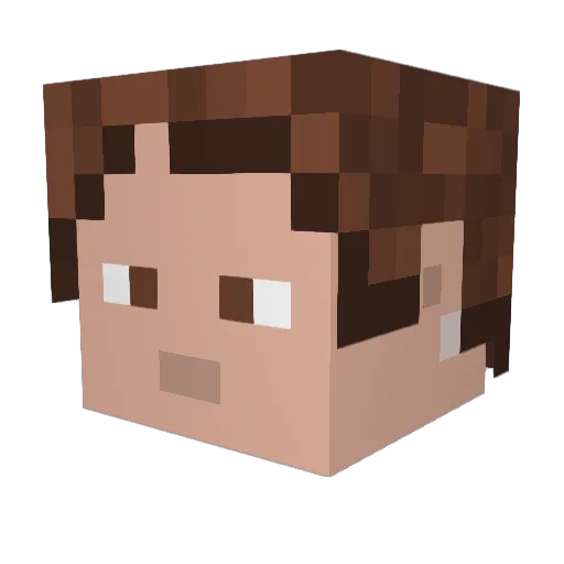 DewWeasel Minecraft avatar head, 3D render