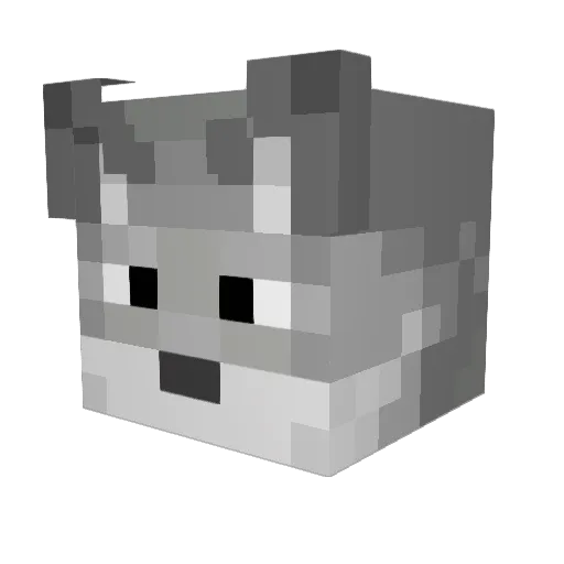 DewWhisker Minecraft avatar head, 3D render