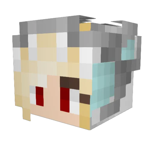 Dewey Minecraft avatar head, 3D render