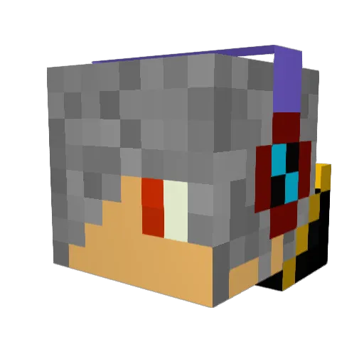 Dewfaced Minecraft avatar head, 3D render