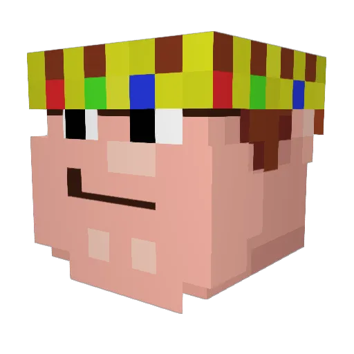 Dewier Minecraft avatar head, 3D render