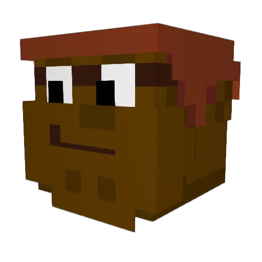 Dewiga Minecraft avatar head, 3D render