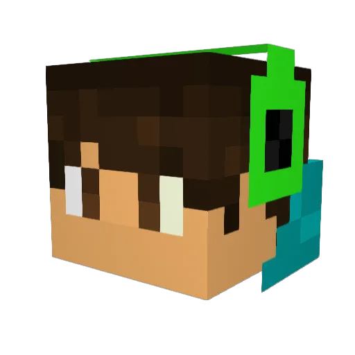 Dewster54 Minecraft avatar head, 3D render