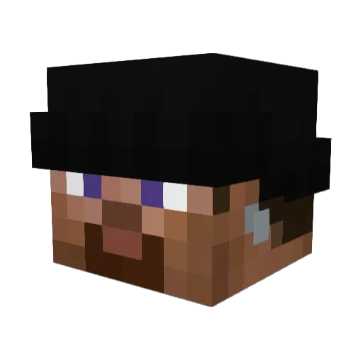 Dewyl Minecraft avatar head, 3D render
