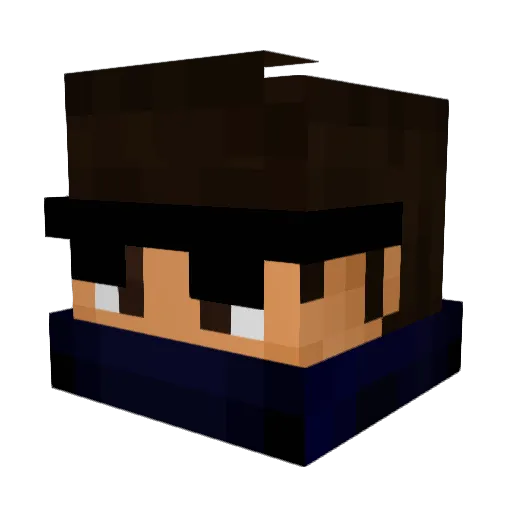 Dewyy Minecraft avatar head, 3D render