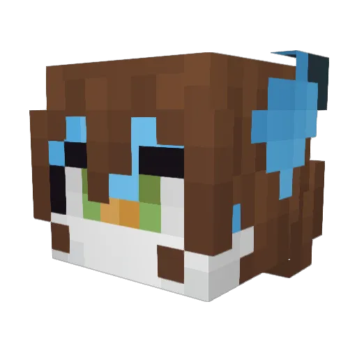 Dexholder_Gold Minecraft avatar head, 3D render