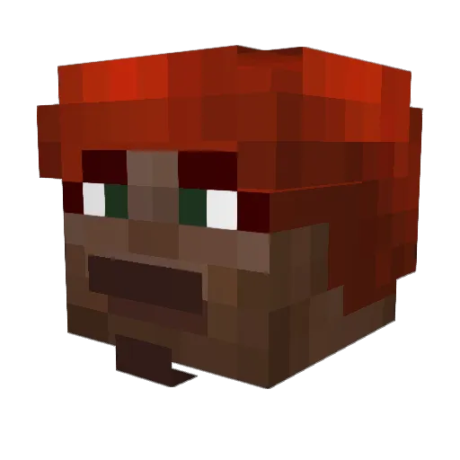 Dexter222 Minecraft avatar head, 3D render
