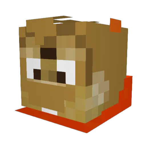 DexterFamous Minecraft avatar head, 3D render