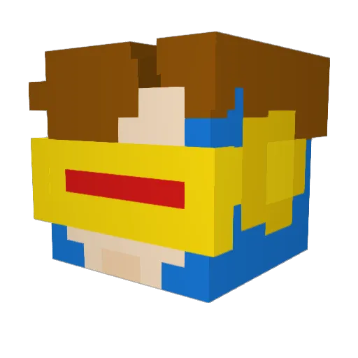 DexterOGC Minecraft avatar head, 3D render