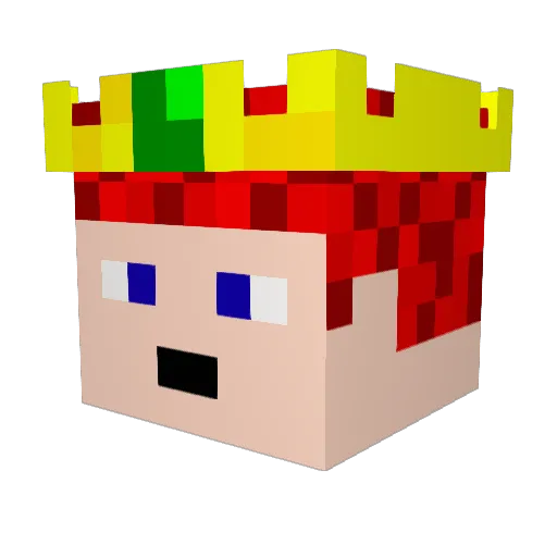 Dexterzplace Minecraft avatar head, 3D render
