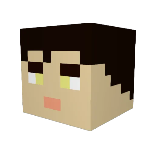 Dextrox Minecraft avatar head, 3D render