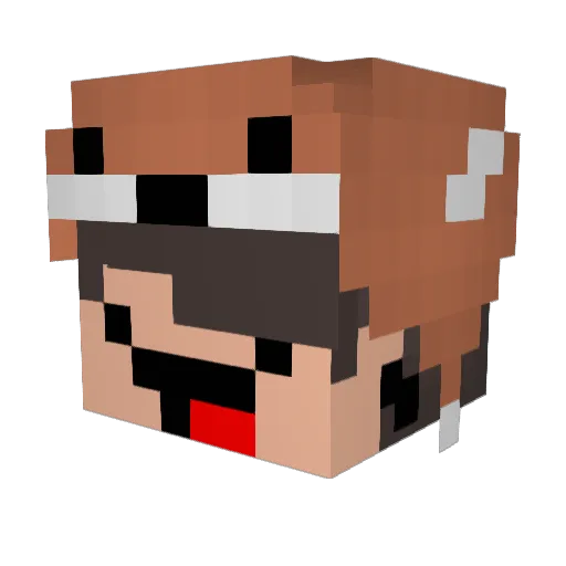 Dexxt Minecraft avatar head, 3D render