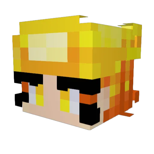 Deynem Minecraft avatar head, 3D render