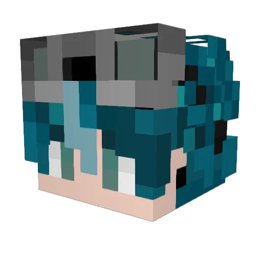 DeyuXD Minecraft avatar head, 3D render