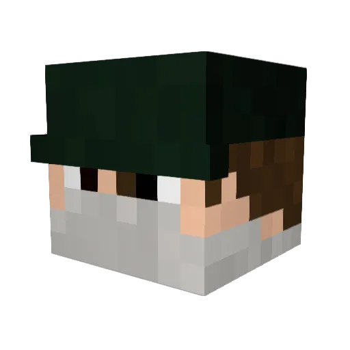 Dezan Minecraft avatar head, 3D render
