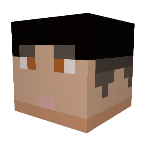 DeziFate Minecraft avatar head, 3D render