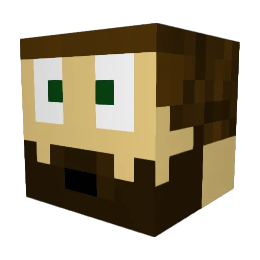 Deziox Minecraft avatar head, 3D render