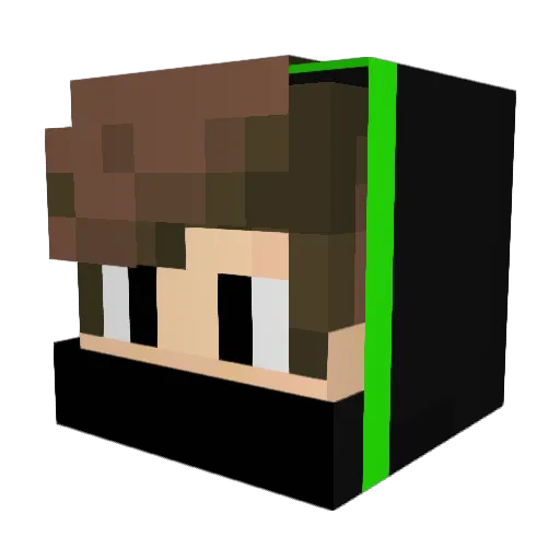 Dezirax Minecraft avatar head, 3D render
