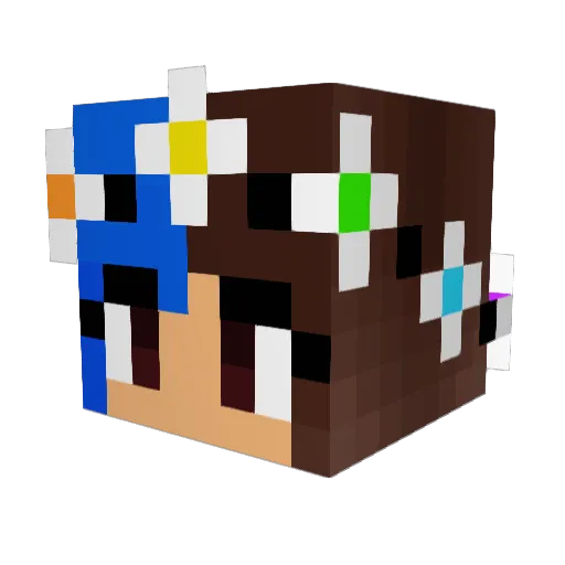 Dezzylove Minecraft avatar head, 3D render