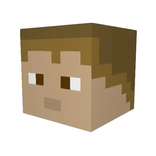 Dezzzu Minecraft avatar head, 3D render