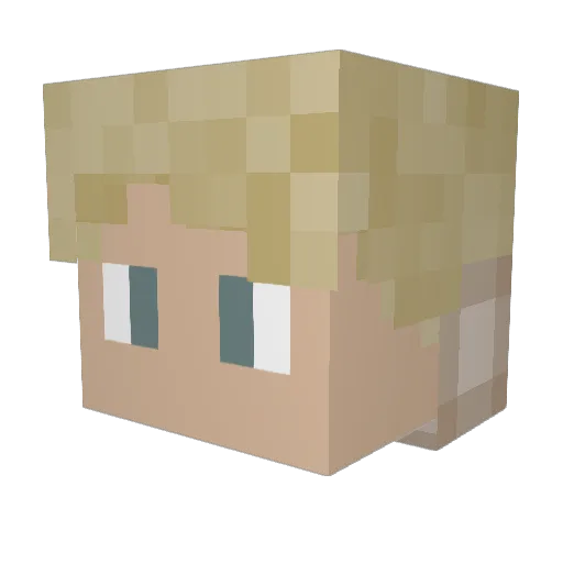 DfuzedPepper Minecraft avatar head, 3D render
