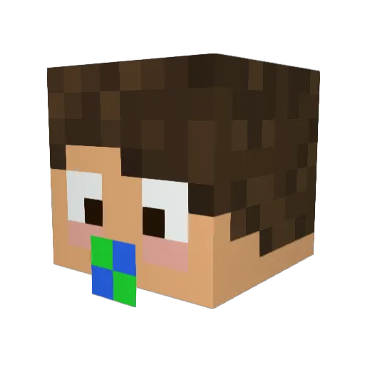 Dgozinzika Minecraft avatar head, 3D render