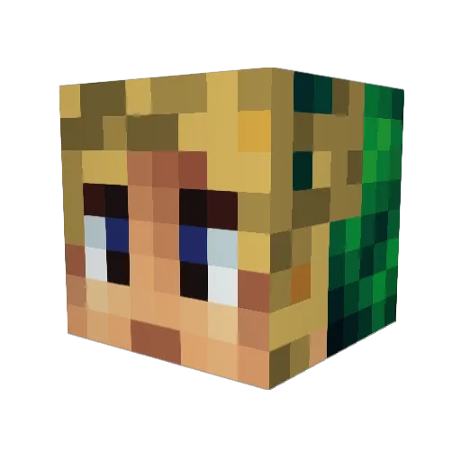 Dhakka Minecraft avatar head, 3D render