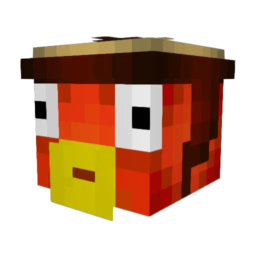 DharMannsDad Minecraft avatar head, 3D render