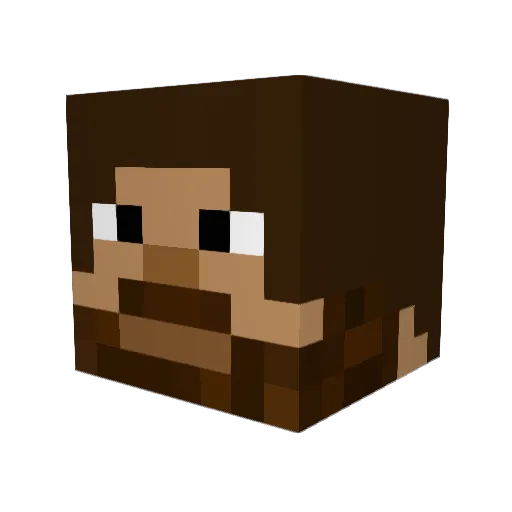 DharmaBurns Minecraft avatar head, 3D render