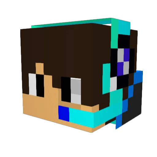 DhruvRaj Minecraft avatar head, 3D render