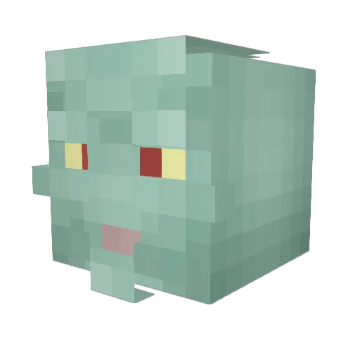 DiDshot Minecraft avatar head, 3D render