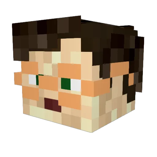 DiH0X Minecraft avatar head, 3D render