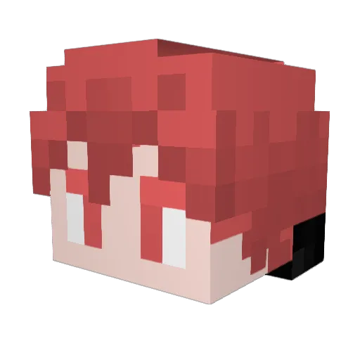 DiaReD Minecraft avatar head, 3D render