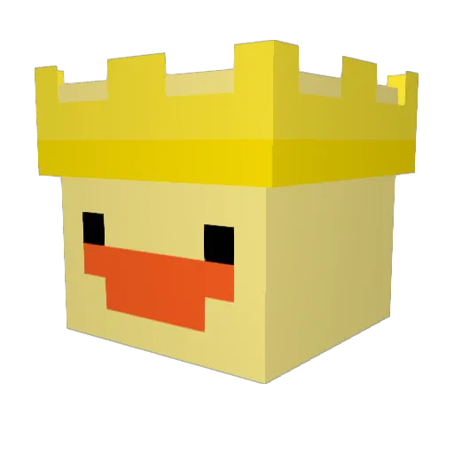 DialUpDuck Minecraft avatar head, 3D render