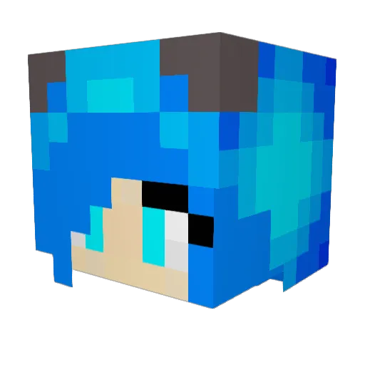 DialgaEV Minecraft avatar head, 3D render