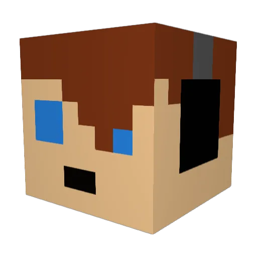 Diamant300 Minecraft avatar head, 3D render