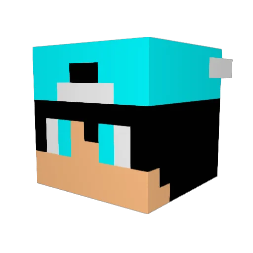 Diamantecon Minecraft avatar head, 3D render