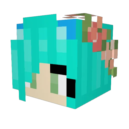 Diamitt Minecraft avatar head, 3D render