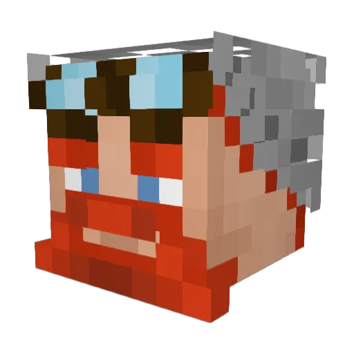 DiamndB Minecraft avatar head, 3D render