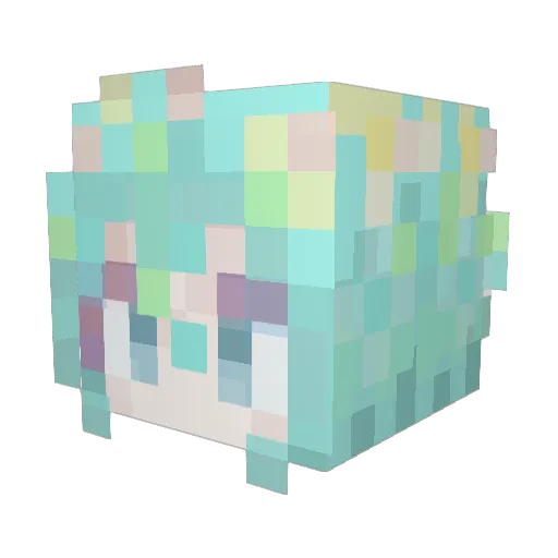 Diamomond Minecraft avatar head, 3D render