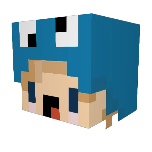 Diamoncy Minecraft avatar head, 3D render