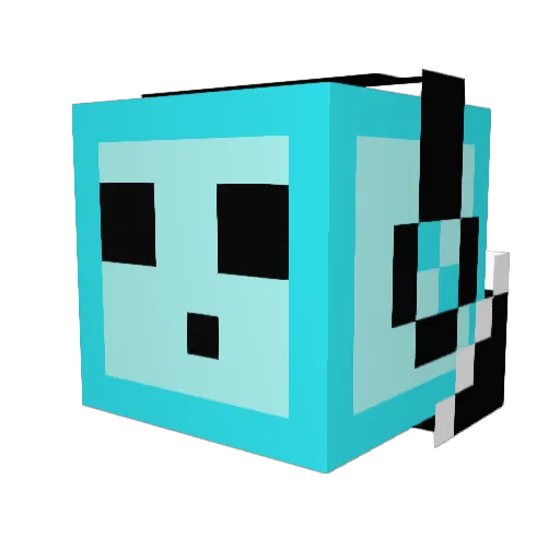 DiamondBlazeRod Minecraft avatar head, 3D render