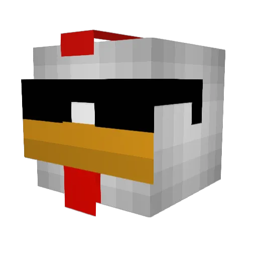 DiamondChickenYT Minecraft avatar head, 3D render
